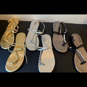 Kate Spade Sandals, Size 8.5, Black, Gold & Silver*